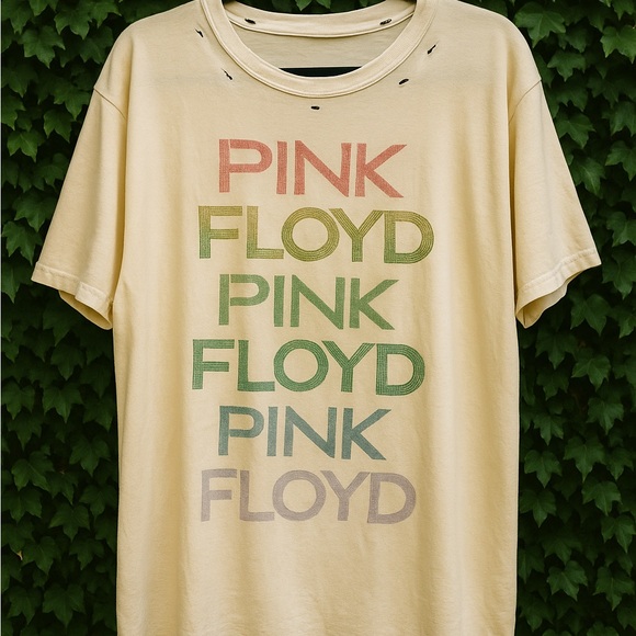 Mocha Burnout Velvet Kimono + Pink Floyd Distressed Tee - Picture 2 of 2